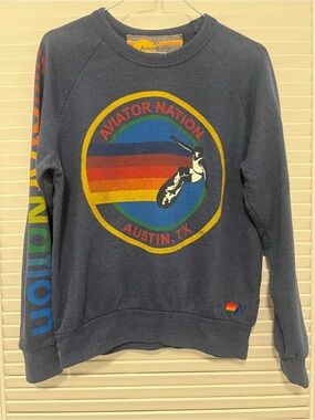 Aviator Nation Navy 'Aviator Nation Austin, TX' Crewneck Sweatshirt XS